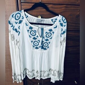 Anthropologie Embellished Top- size 6